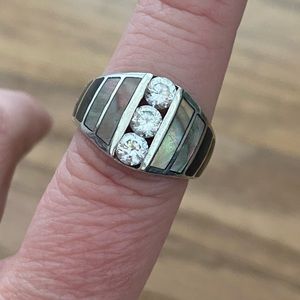 Mother of Pearl and CZ Ring